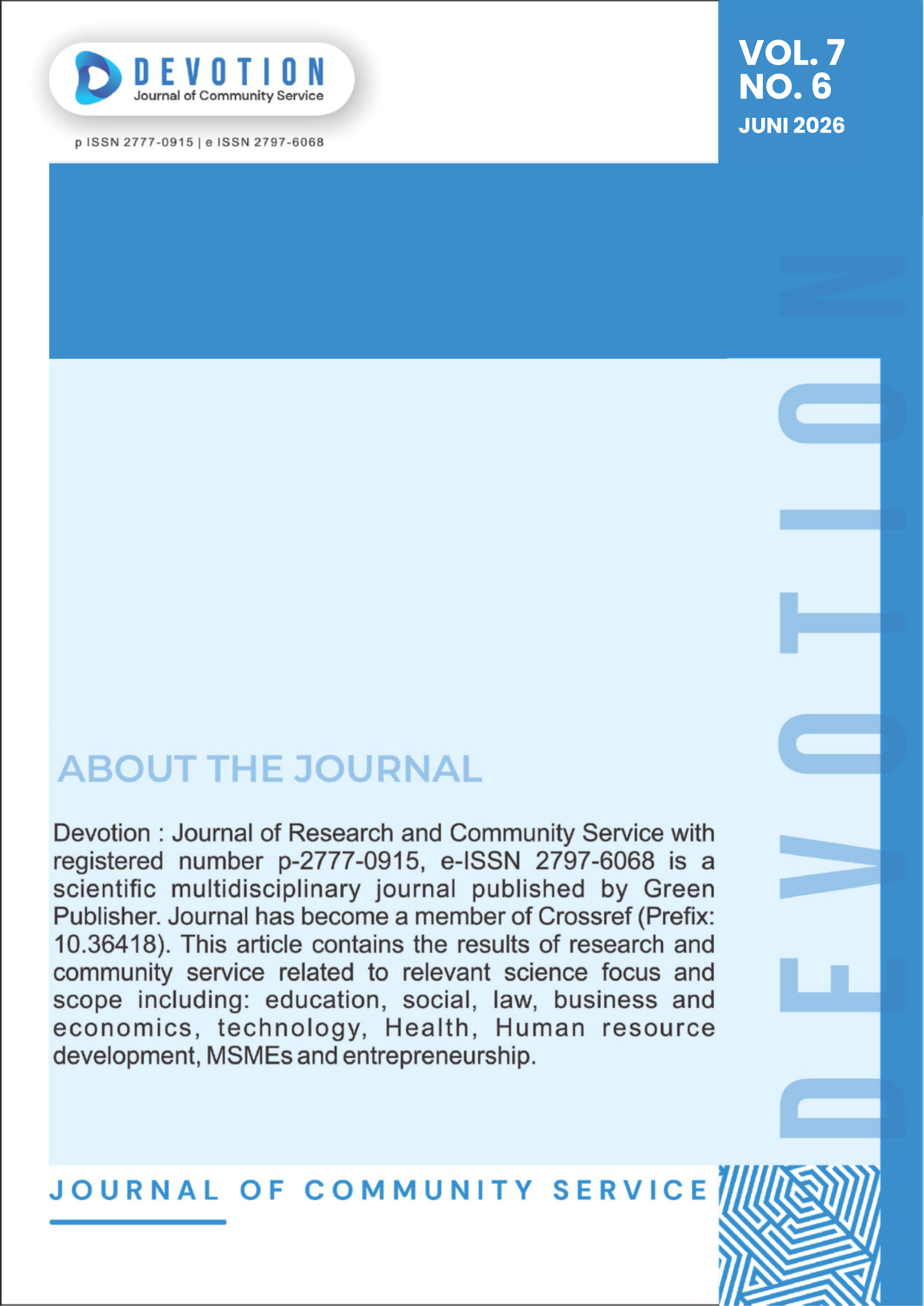 					View Vol. 7 No. 6 (2026): Devotion: Journal of Community Research
				